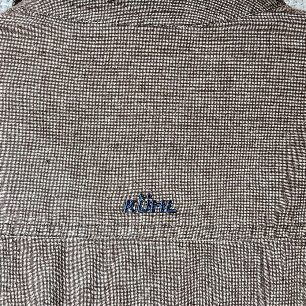 Kuhl 100% Cotton Shirt Mens XL Brown Button Up Long Sleeve Outdoors Hiking - Picture 10 of 13